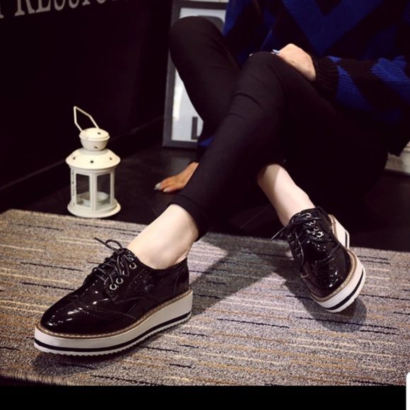 womens oxford platform shoes